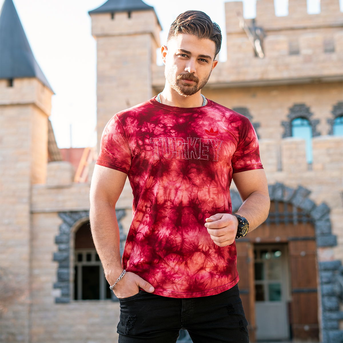 تیشرت ابرو بادی قرمزمردانه مدلTurkey
