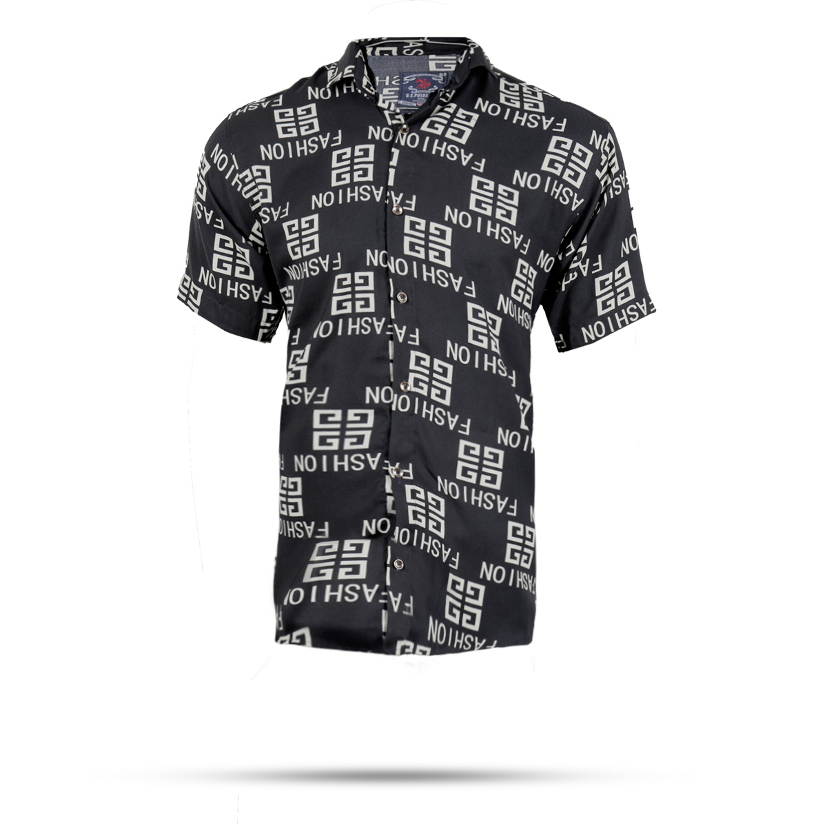 پیراهن هاوایی مشکی مردانه مدل F 402