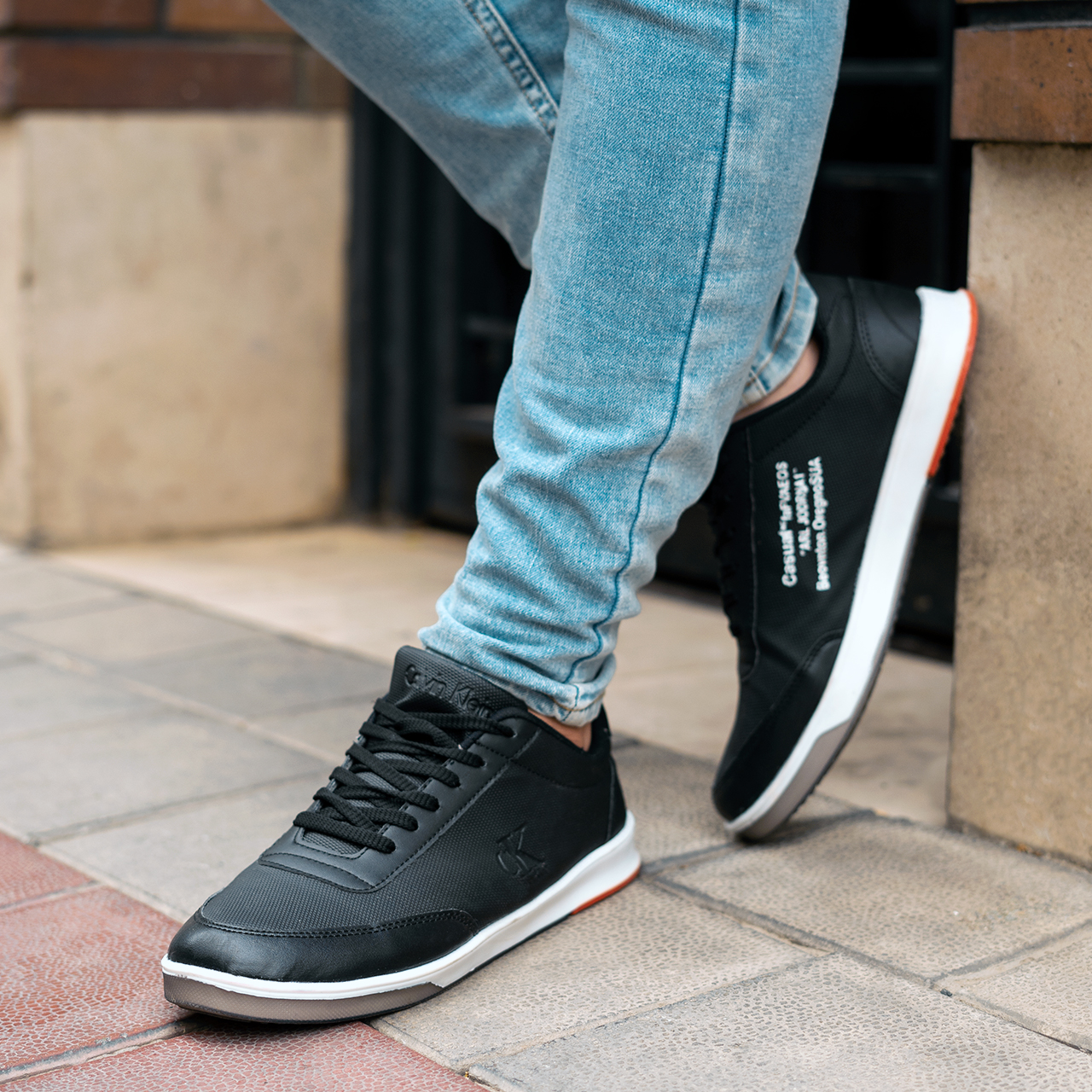 کفش تخت مشکی مردانه CK مدل sevil