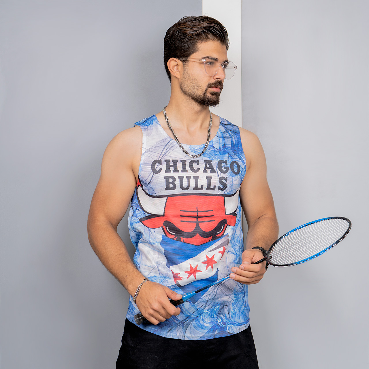 رکابی (T) مردانه آبی مدل Chicago