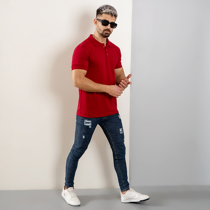 تیشرت مردانه نایک زرشکی مدل LOMA