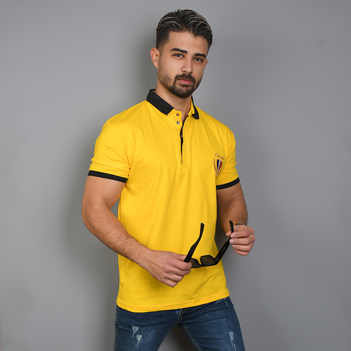 تیشرت مردانه زرد مدل RIBAN