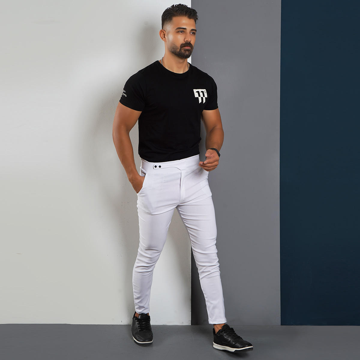 شلوار اسلش مردانه سفید مدل Matyar