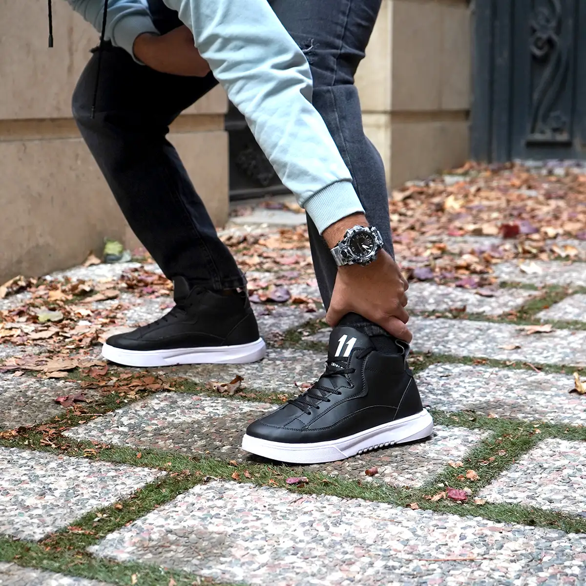 کفش ساقدار مردانه مشکی مدل 11qp