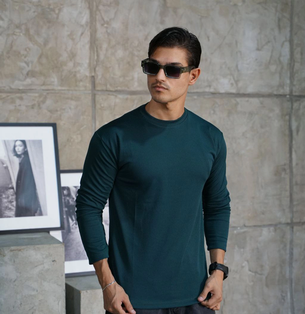 بلوز مردانه آستین بلند سبز مدل Atra