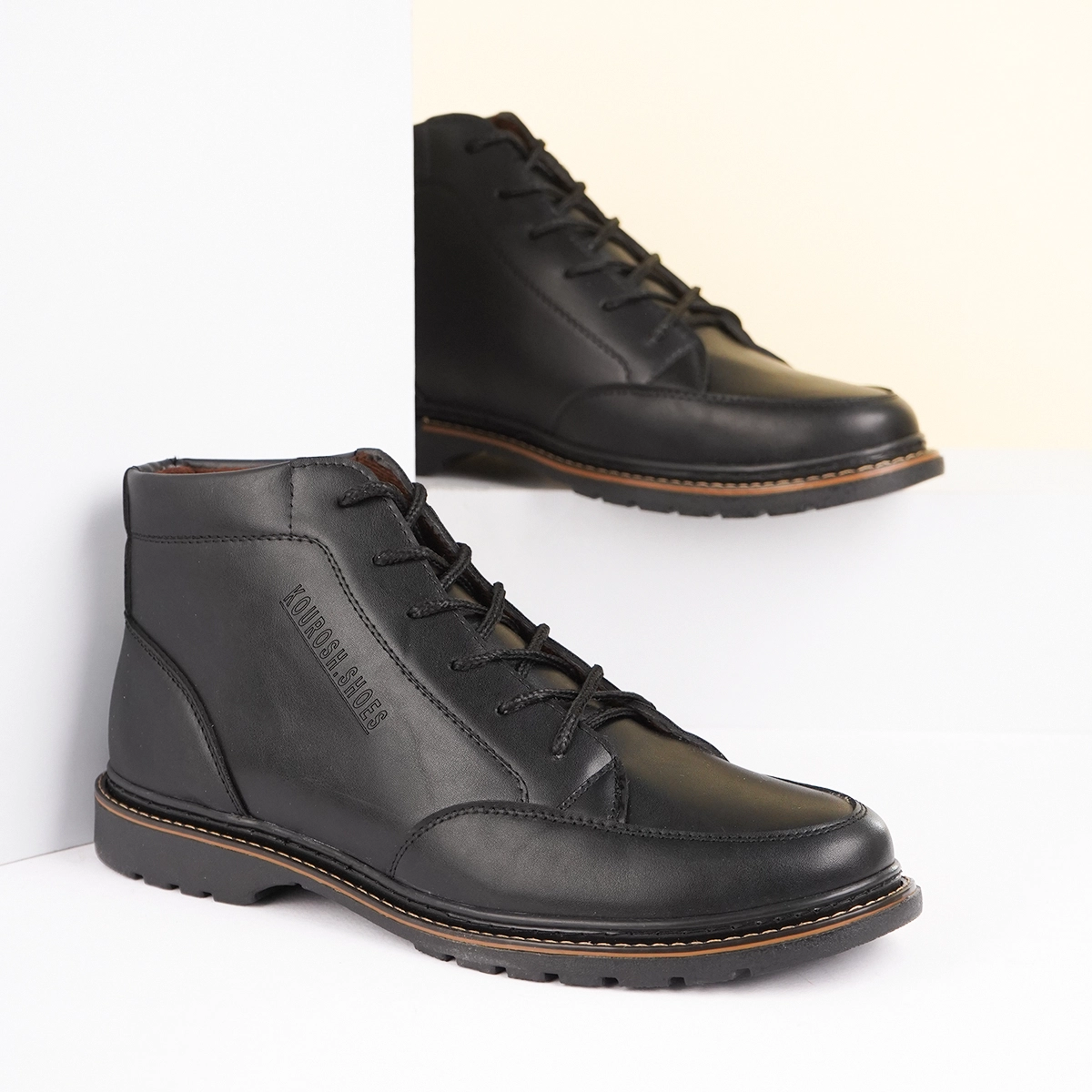 نیم بوت مردانه مشکی مدل Korush